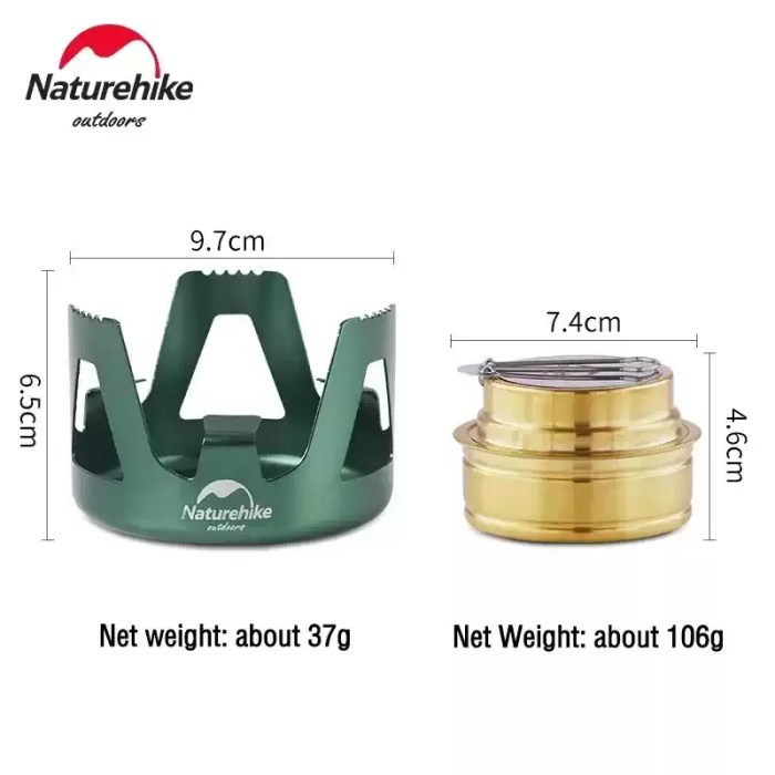 NATUREHIKE MINI CAMPING STOVE_4 Naturehike ultralight burner shown on a scale to highlight its minimal weight for long-distance hiking.