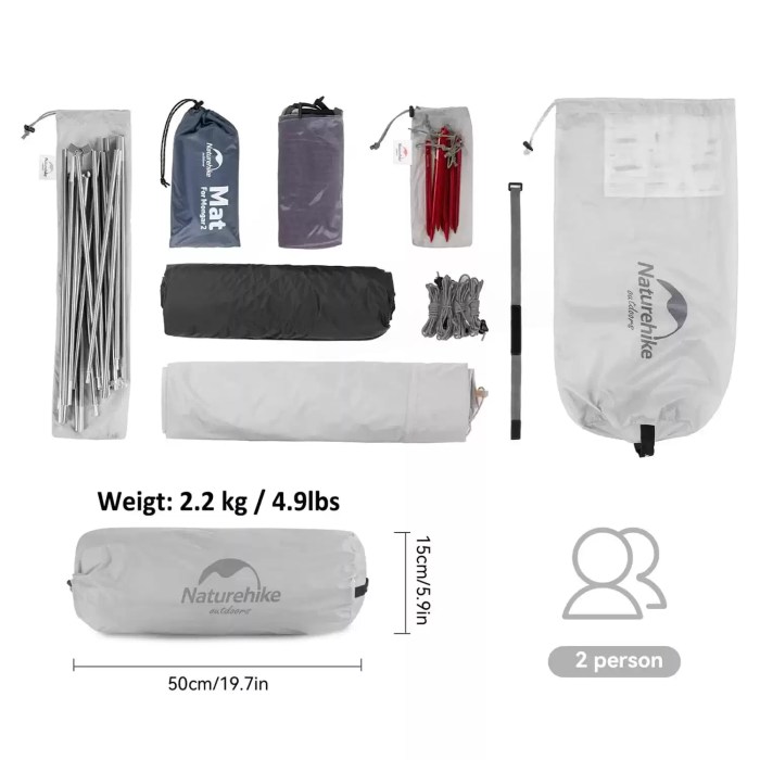 Naturehike 4-season camping tent showing sturdy 7001 aluminium alloy poles for high-wind mountain trekking.