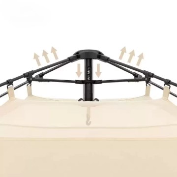 Quick setup hub frame camping tent, easy pitch family tent for UK camping