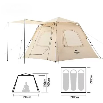 Naturehike large family tent dimensions layout, 4 person camping tent UK