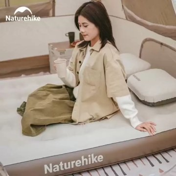 Naturehike inflatable camping mattress used indoors, comfortable air bed for UK camping