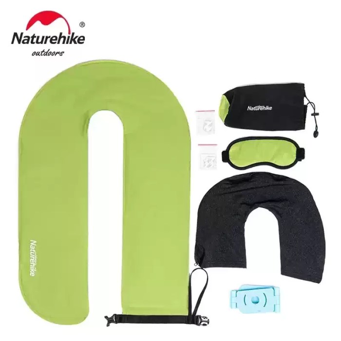 NATUREHIKE U-SHAPED NECK PILLOW _1 Soft skin-friendly flocking fabric on Naturehike inflatable travel neck pillow UK.