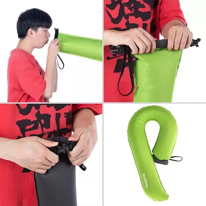 NATUREHIKE U-SHAPED NECK PILLOW _3 Easy-to-use large air valve for quick inflation of travel neck pillow UK.