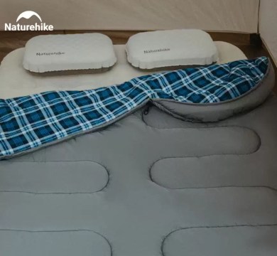Naturehike camping sleeping bag used as double bed for UK camping