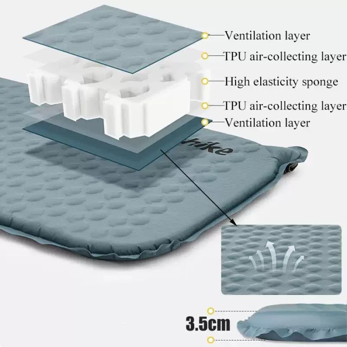 NATUREHIKE ULTRALIGHT SELF INFLATING CAMPING MAT_1 Naturehike sleeping pad with fast-flow valve for easy inflation.