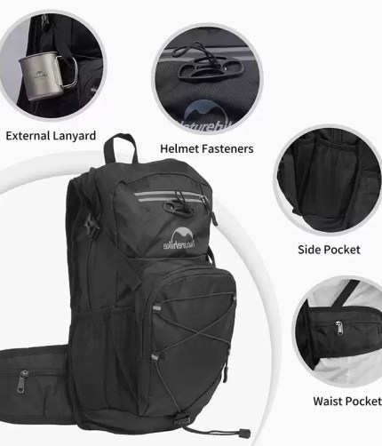 Reflective safety strips on the Naturehike cycling bag for increased visibility during night riding in the UK.