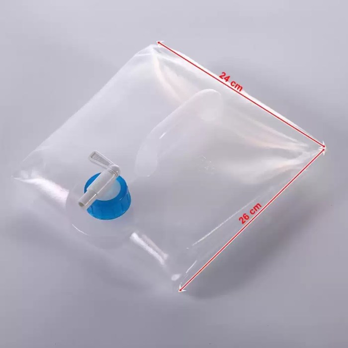 Space-saving collapsible water bucket design for easy UK camping storage.