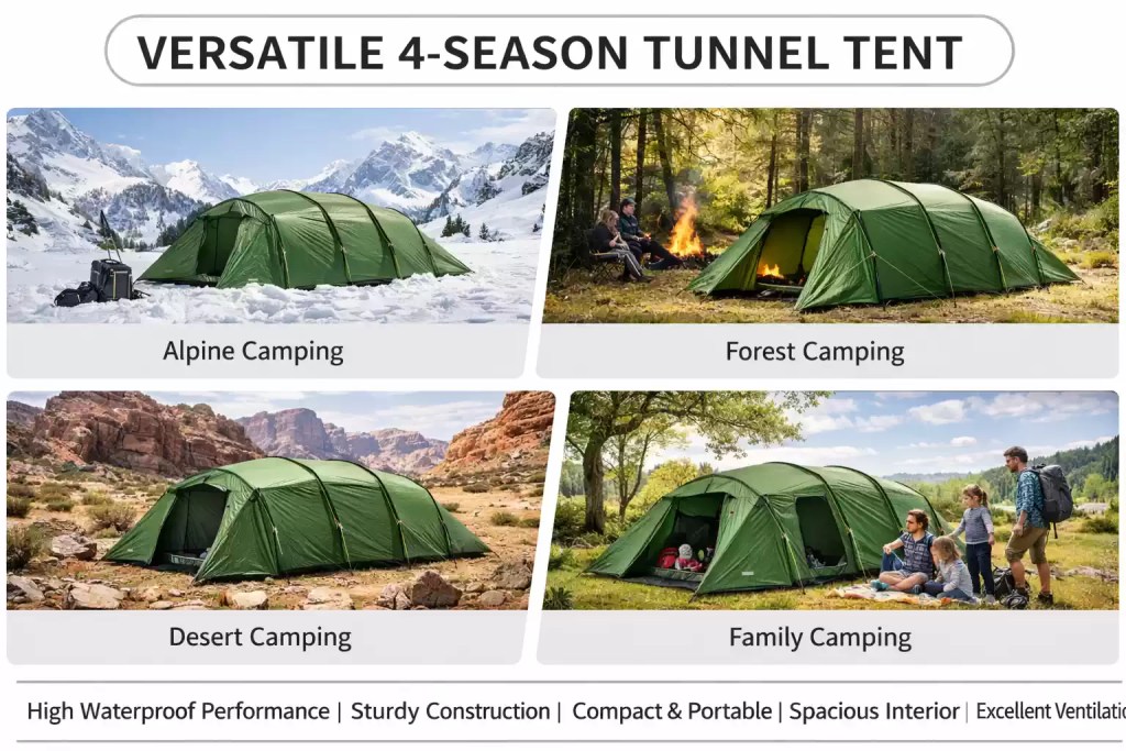 Opalus™ UL 2-3 Person 4-Season Tunnel Backpacking Tent - Multiuse