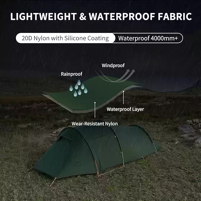 Opalus™ UL 2-3 Person 4-Season Tunnel Backpacking Tent_large storage