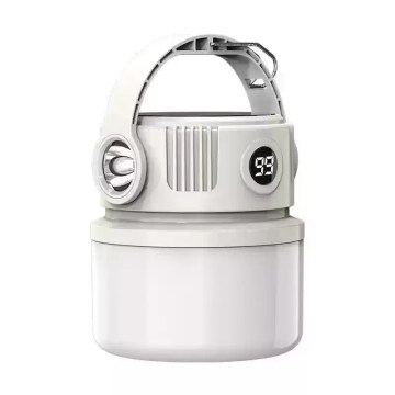 Compact solar camping lantern with handle and LED display, lightweight outdoor lamp UK