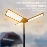 Telescopic LED camping light extended for wide-area nighttime campsite illumination.