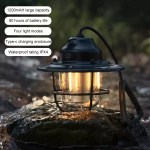 Modern USB-C rechargeable retro light featuring a hidden charging port for use during UK camping trips.