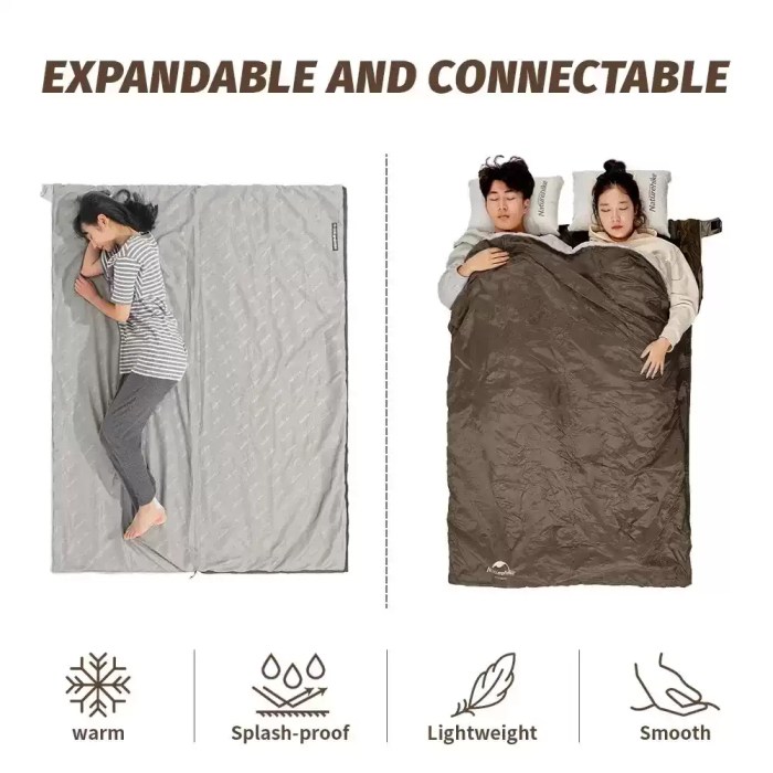 Waterproof breathable ripstop nylon sleeping bag.