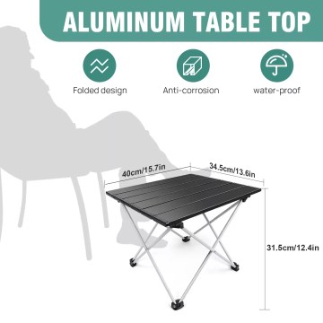 Aluminium camping table foldable waterproof anti-corrosion table size UK