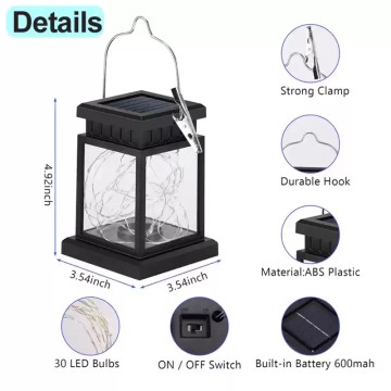 solar camping lantern with hook LED outdoor light UK