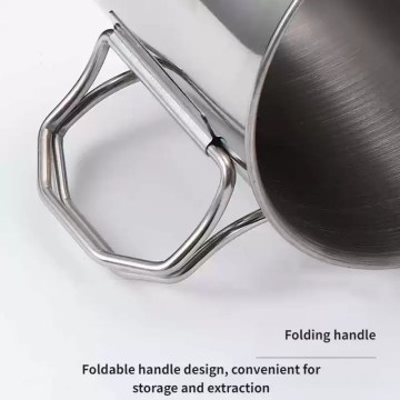 durable stainless steel camping mug with folding handle UK