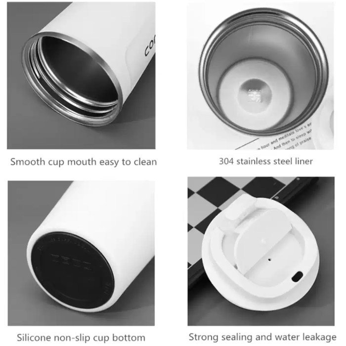 Slim-base portable coffee cup designed to fit perfectly into standard UK car and caravan cup holders.