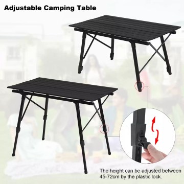 Camping table adjustable legs height lock system UK outdoor