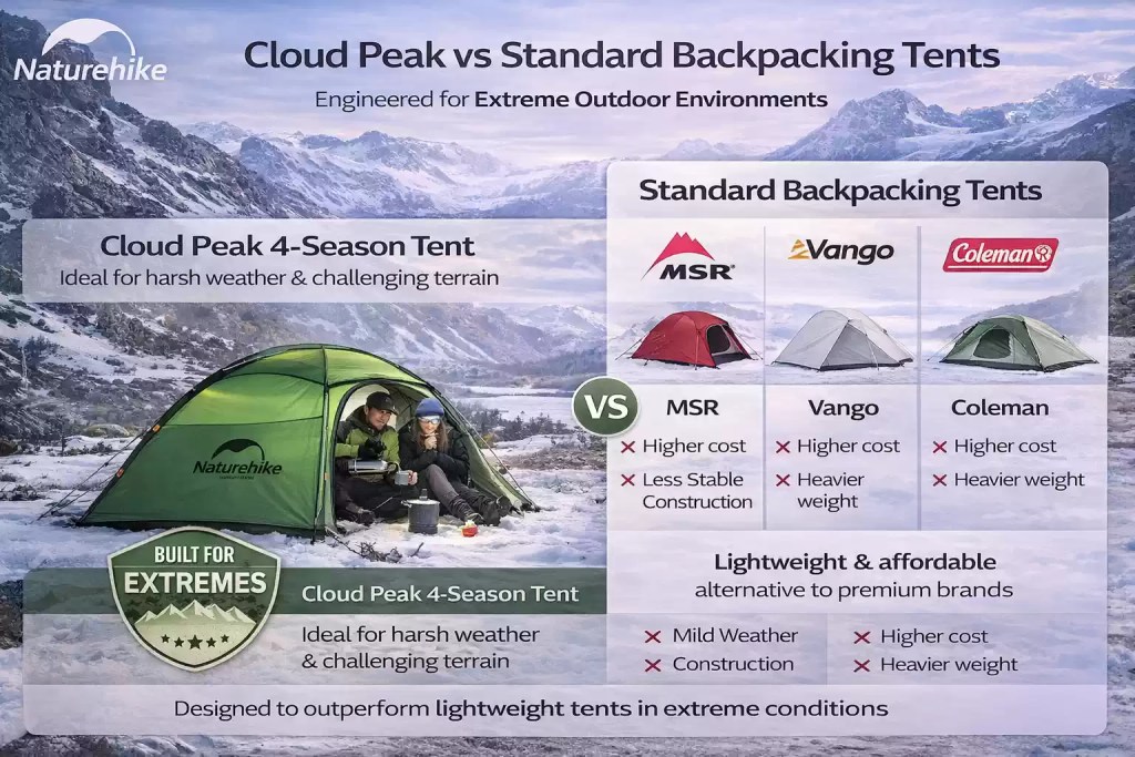naturehike cloud peak vs other brands comparison