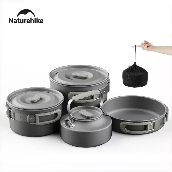 Naturehike TrailCook aluminum camping cookset for efficient outdoor meal preparation UK.