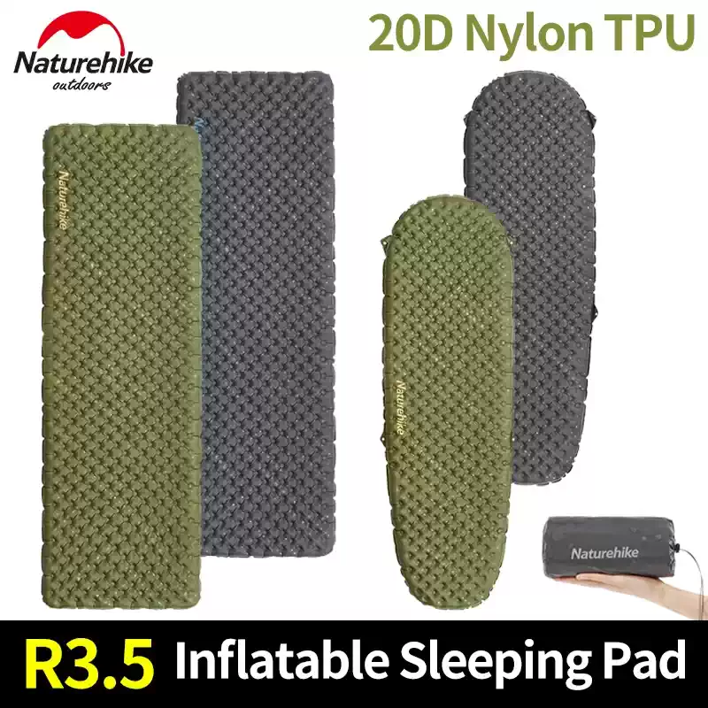 Naturehike TuYe 3.5 ultralight sleeping pad: R 3.5 insulated inflatable camping mat.