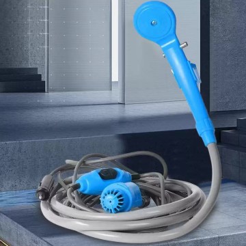 UK 12V campervan camping shower pump with handheld shower head and long hose