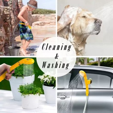 UK 12V camping shower for dog washing, rinsing gear and car cleaning outdoors