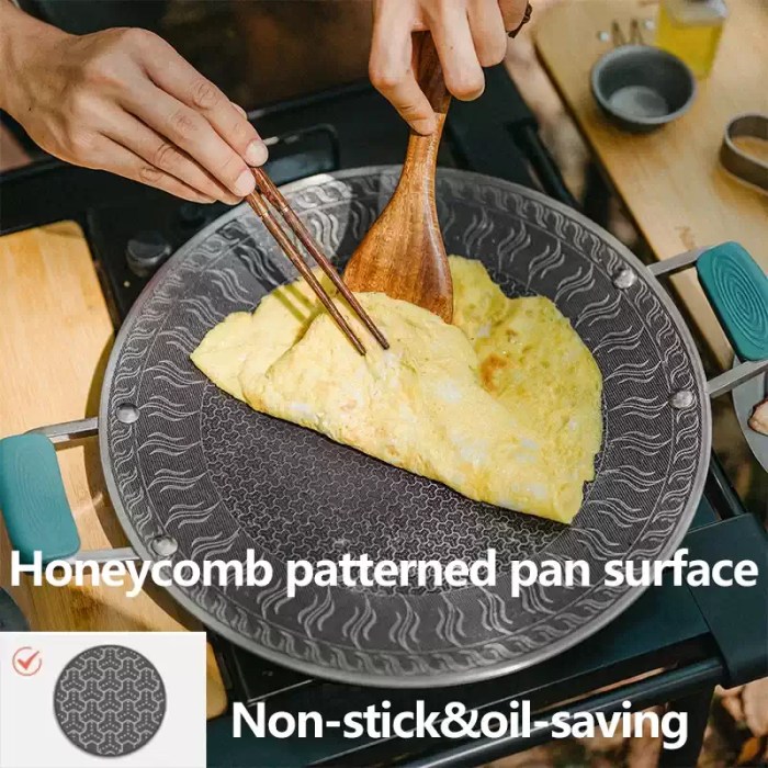 Medical Stainless Steel Baking Pan Non-stick honeycomb surface saves oil during outdoor cooking