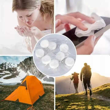 compressed wipes for face cleaning camping travel hygiene UK outdoor use