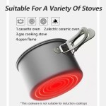 Naturehike TrailCook aluminum cookset used for preparing food at UK campsite.
