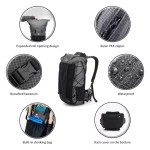 Detail shot of the Naturehike Rock™ 60L featuring premium YKK resin zippers and durable Donaford fasteners for secure gear management