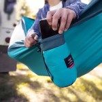 2 person camping hammock with built-in pocket for phone and small essentials