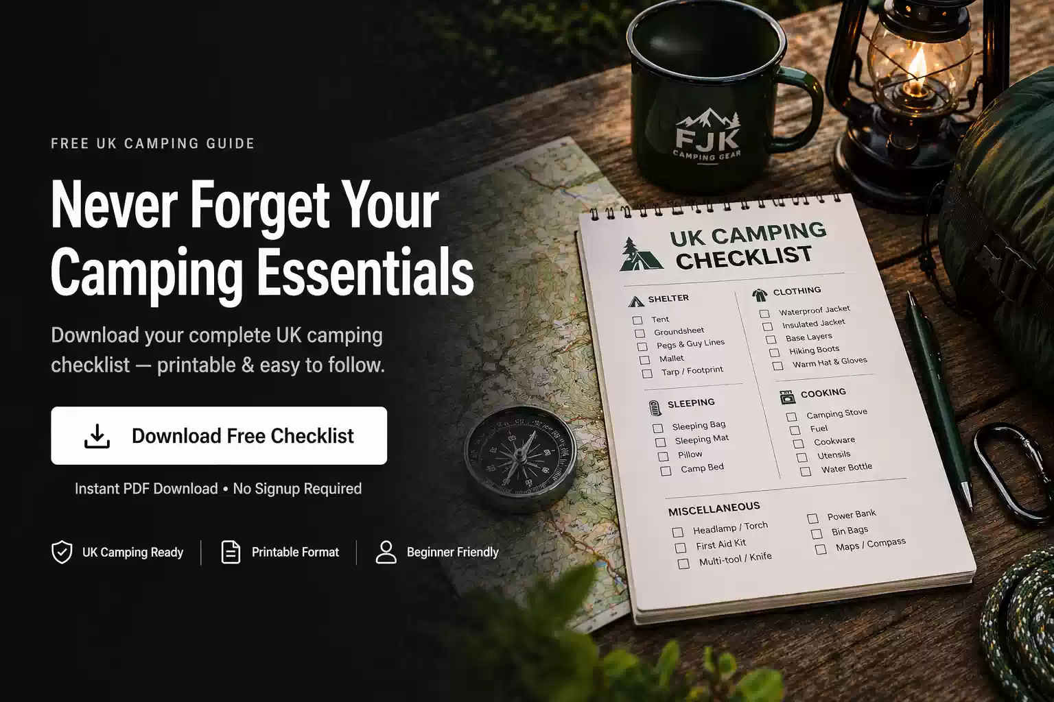 camping essentials list UK 