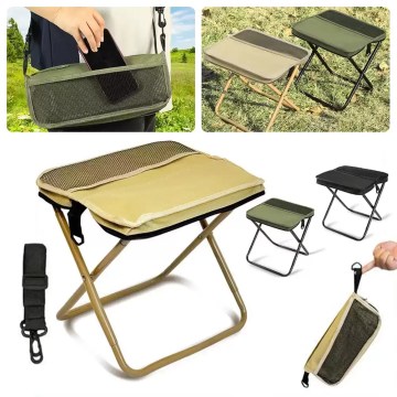 Foldable backpack stool with carry pouch compact camping seat UK