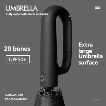 Wind-resistant automatic umbrella with 20-rib reinforced frame and waterproof canopy