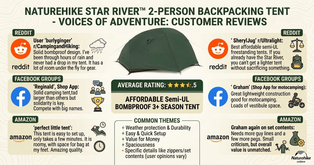 Naturehike Star River™ 2-Person Backpacking Tent revire
