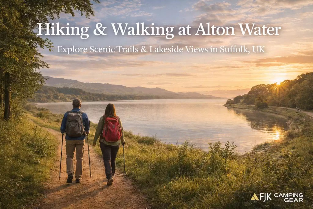 Hiking and walking at Alton Water Suffolk UK with scenic lakeside trails and countryside views