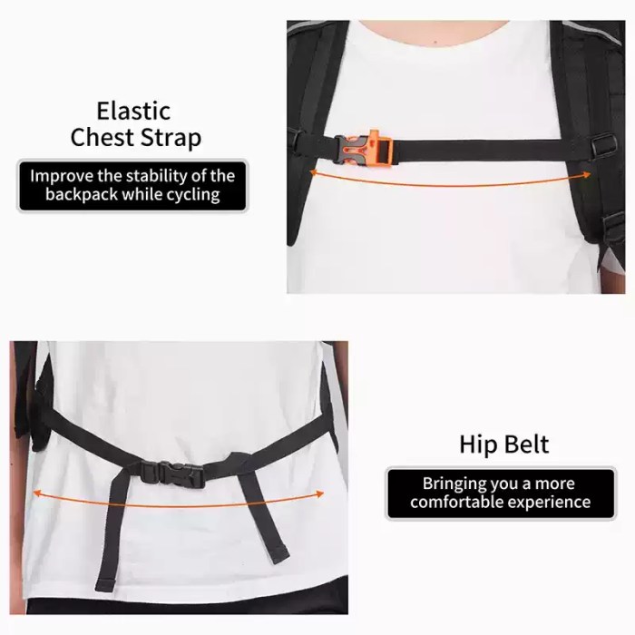 Naturehike Cielo cycling backpack with chest strap and hip belt for stable riding