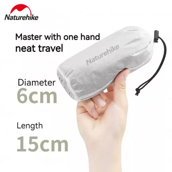 NATUREHIKE FLAME ULTRALIGHT SLEEPING BAG LINER_5 Naturehike Flame ultralight sleeping bag liner packed size 15cm x 6cm