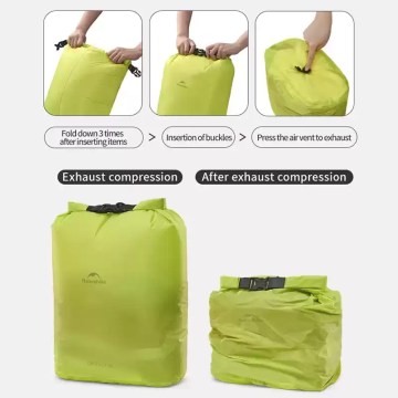 compression dry bag air release folding process compact camping storage bag UK