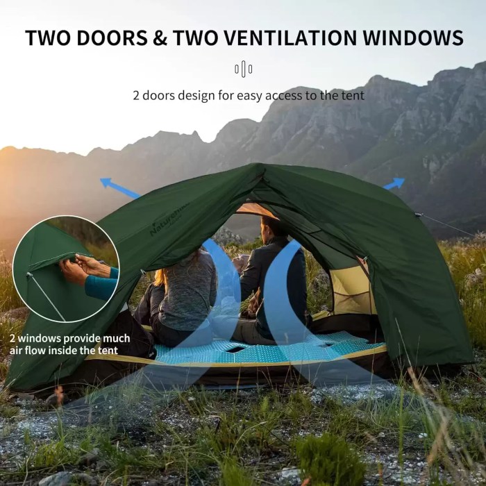 NATUREHIKE STAR RIVER™ 2-PERSON ULTRALIGHT BACKPACKING TENT_1 Naturehike Star River tent: dual doors and excellent ventilation