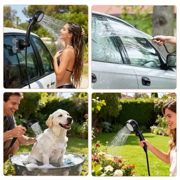UK portable camping shower pump for car washing, dog shower and outdoor rinsing