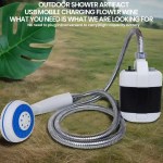 UK rechargeable camping shower with USB charging