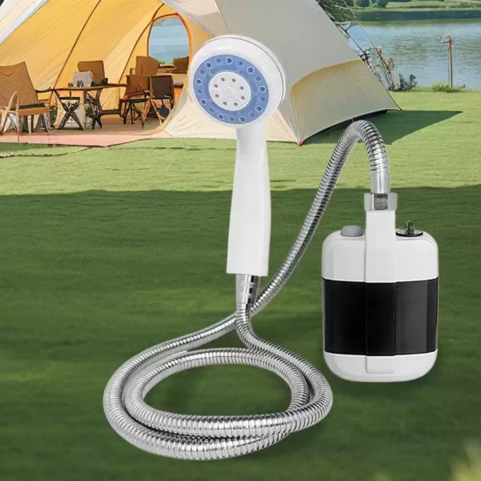 UK portable electric camping shower for tents and campsites