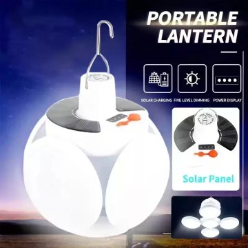 portable LED camping lantern solar rechargeable outdoor light UK
