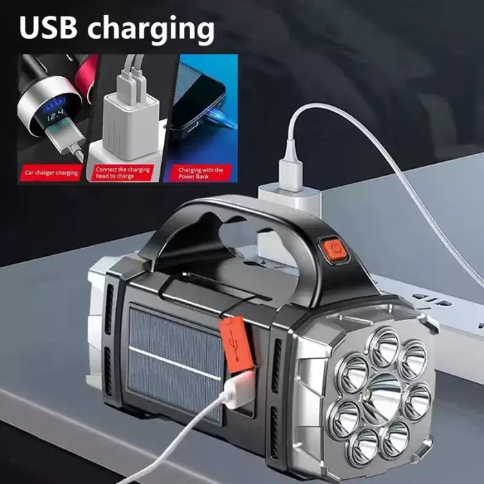 USB charging port on portable LED lantern for powering devices UK.