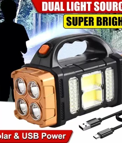 Rechargeable Solar LED Flashlight
