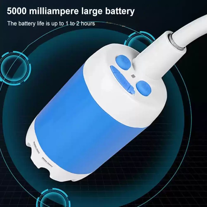 PORTABLE RECHARGEABLE ELECTRIC SHOWER PUMP 4000MAH_3 Rechargeable battery of portable electric shower pump with long runtime for camping