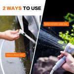 Lightweight handheld camping shower for washing pets, muddy boots, and outdoor gear.