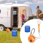UK camping shower set for caravan camping – rechargeable electric shower pump with foldable bucket